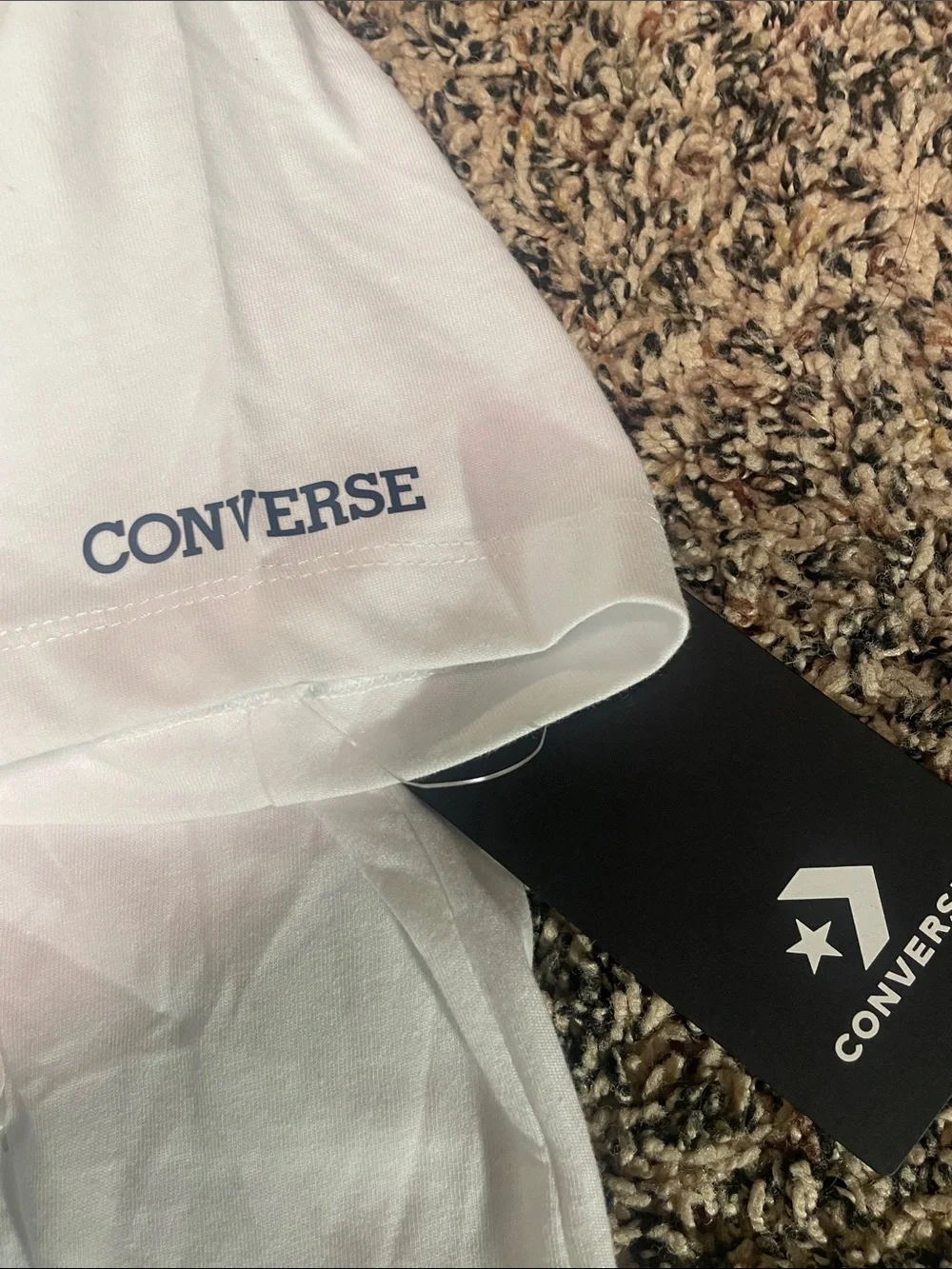 Converse White Tee with Blue Sneaker Graphic Girls Size M (10-11) | NWT